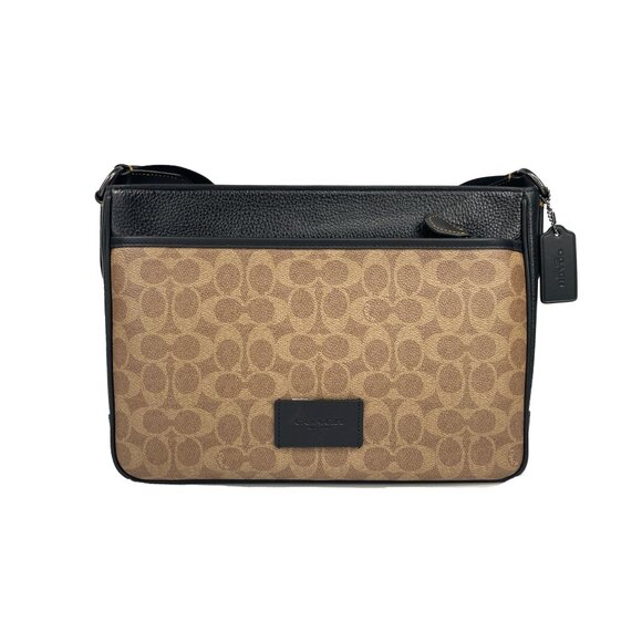 NEW Coach District Signature Print Leather & Canvas Crossbody Bag Mens Bag - Picture 3 of 8